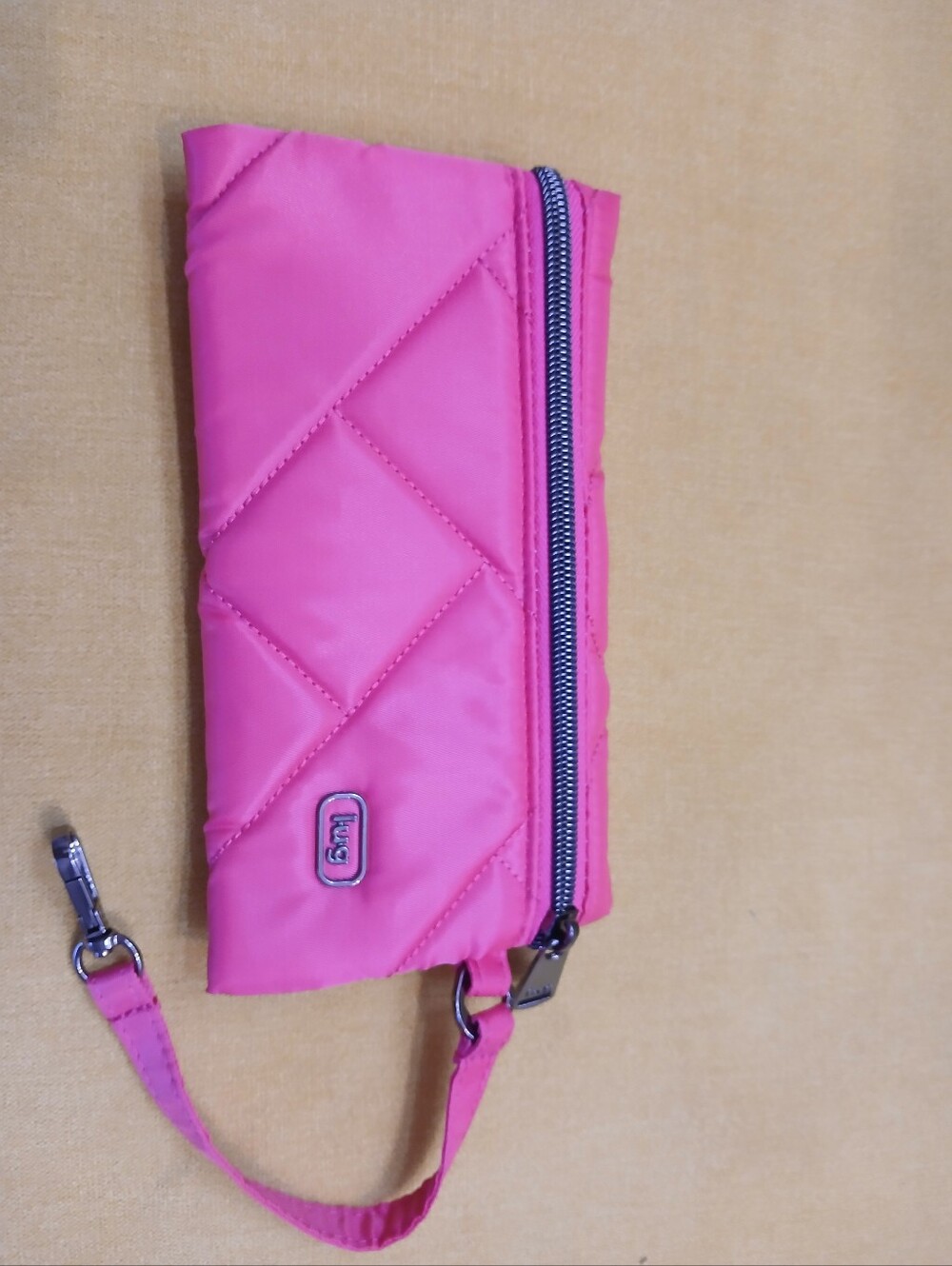 LUG SWAY ACCESSORY COSMETIC ZIPPER  WRISTLET PINK Quilted Wallet 8"×4" Bubblegum